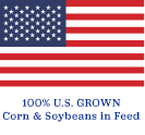 100% U.S. GROWN Corn & Soybeans in Feed
