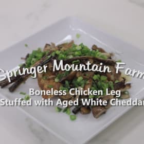 Boneless Chicken Leg Stuffed with Aged White Cheddar