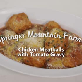 Chicken Meatballs with Tomato Gravy by Chef Jamie Adams