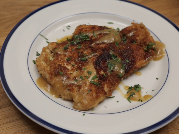 Rye Crusted Chicken Breast With Miso Honey Mustard