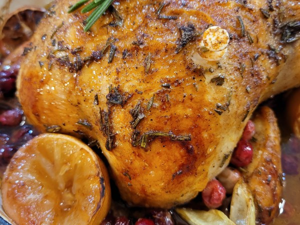 Roasted Rosemary Chicken With Cranberries