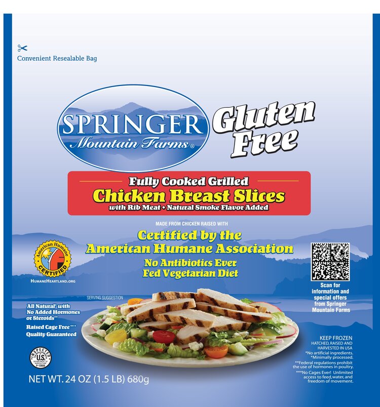 Fully Cooked, Gluten Free Grilled Breast Slices
