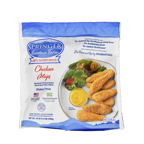 Fully Cooked, Gluten Free Chicken Strip Fritters