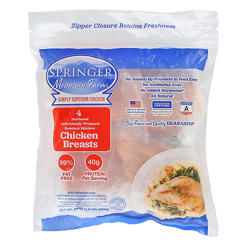 Individually Wrapped 6 oz Boneless Skinless Breasts