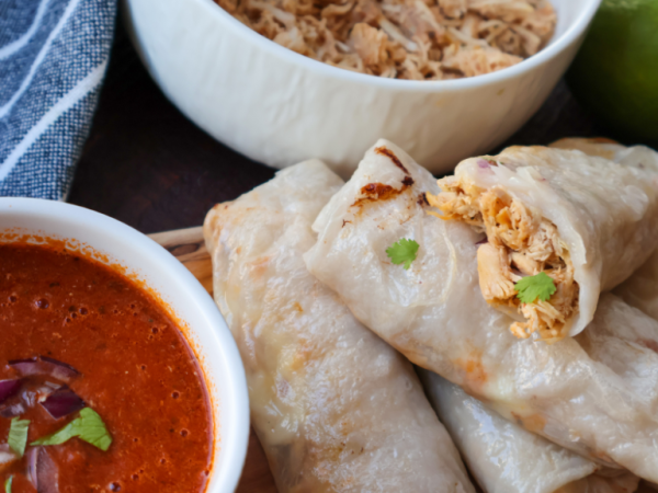 Air Fryer Birria Chicken Spring Rolls