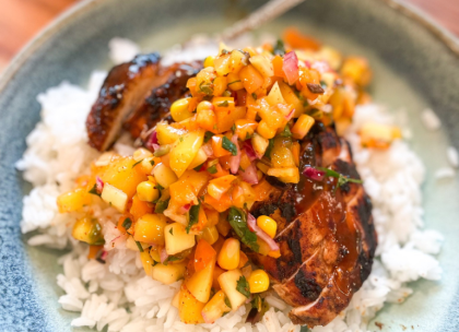 BBQ Chicken With Mango Tajin Salsa