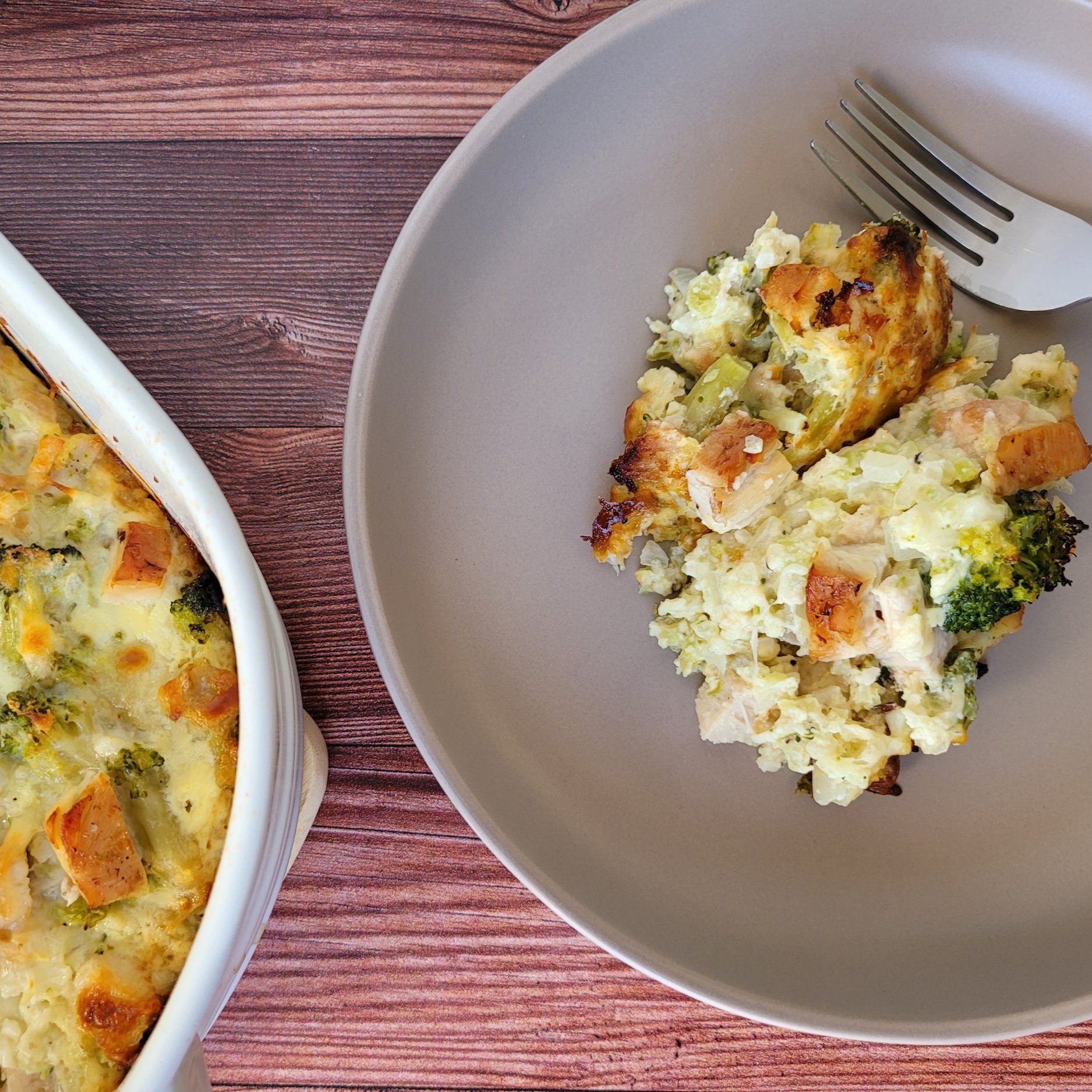 Broccoli, Cauliflower Rice and Chicken Casserole