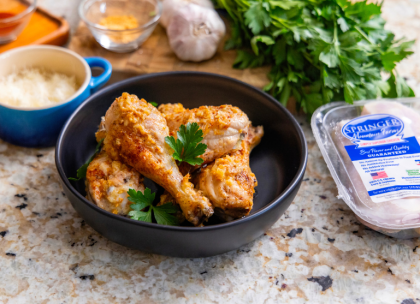 Garlic Parmesan Roasted Drumsticks