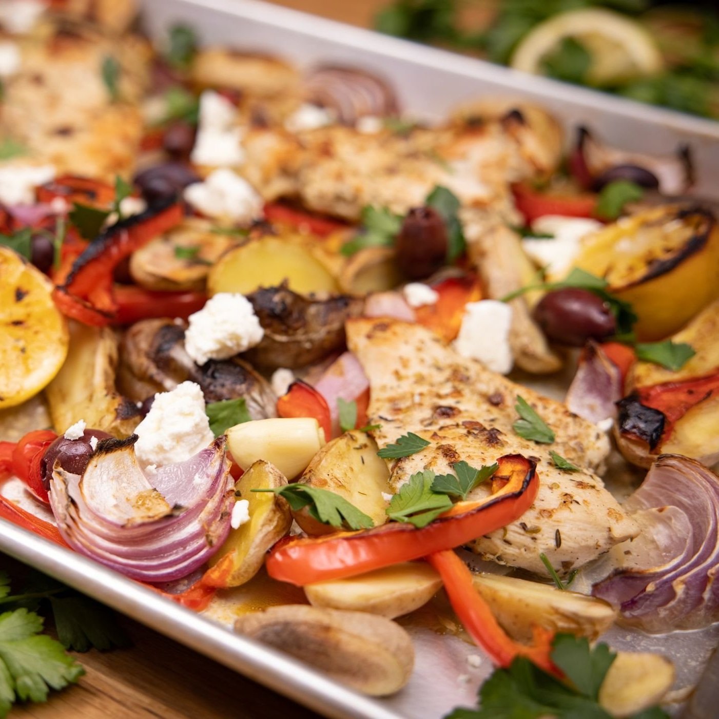 Sheet Pan Greek Chicken and Vegetables