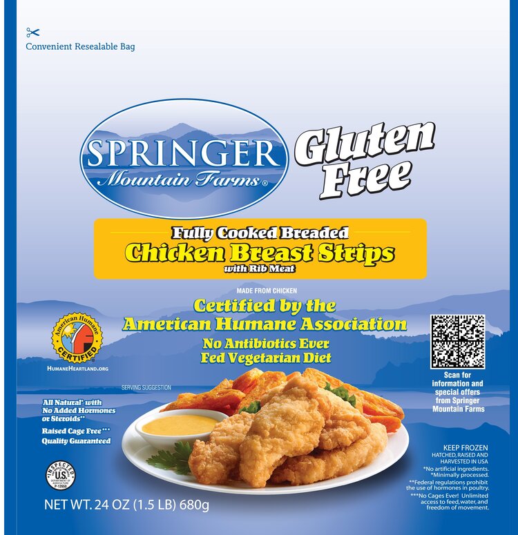 Fully Cooked, Gluten Free Breaded Breast Strips