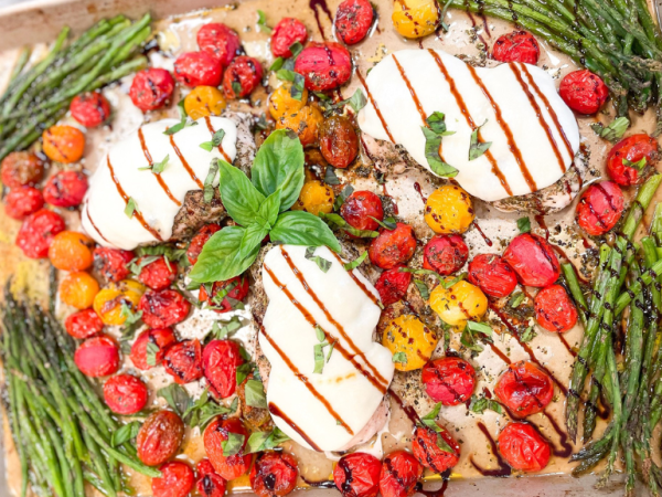 Sheet Pan Caprese Chicken Dinner