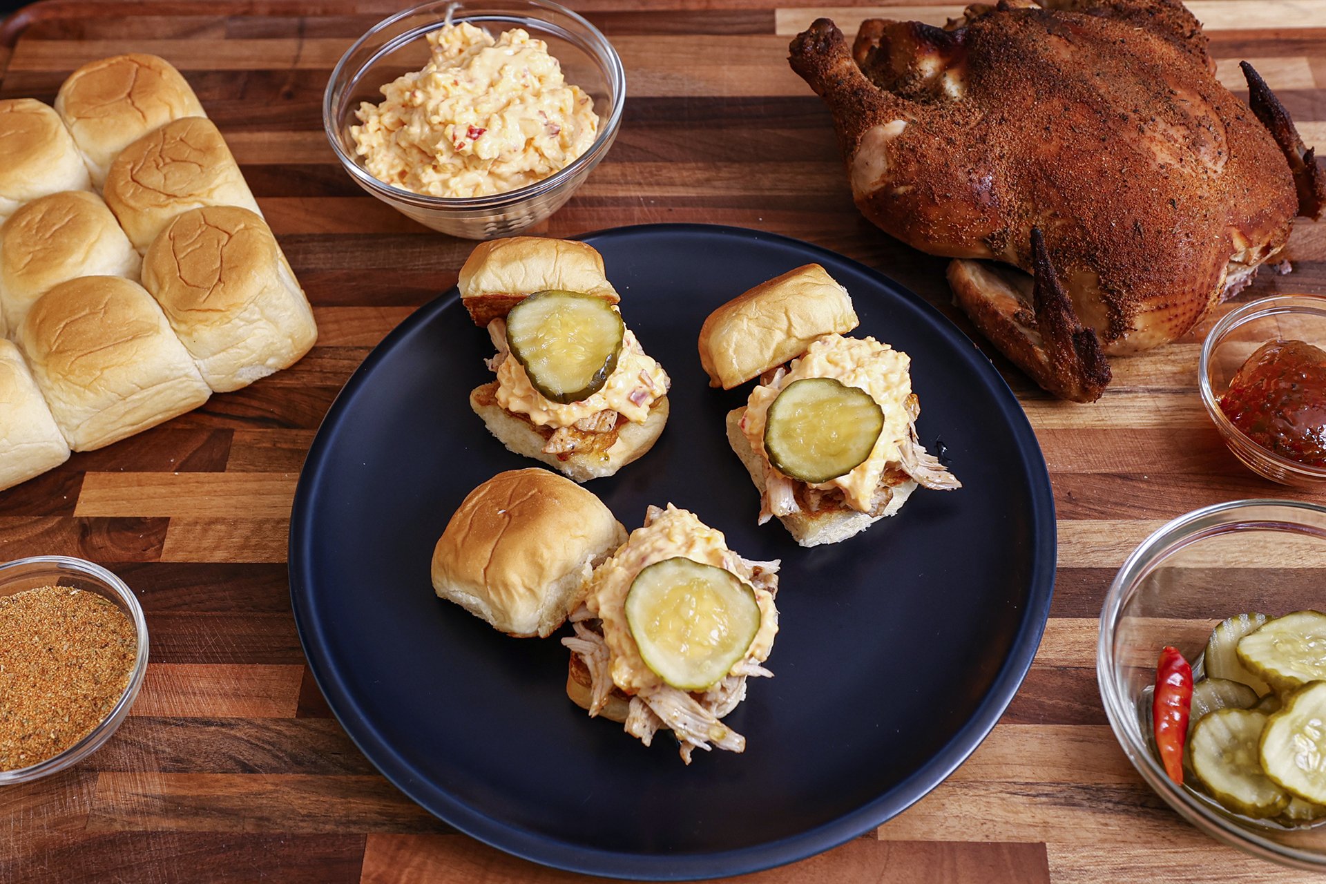 Pulled Smoked Chicken Sliders