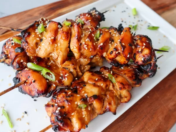 Garlic Sweet Chili Chicken Skewers