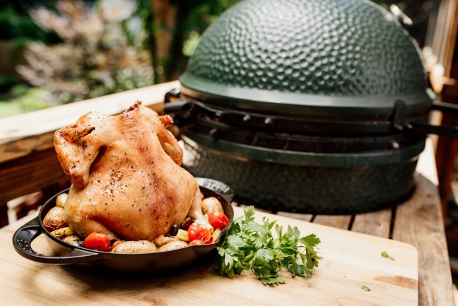 Whole Roasted Chicken with Summer Vegetables