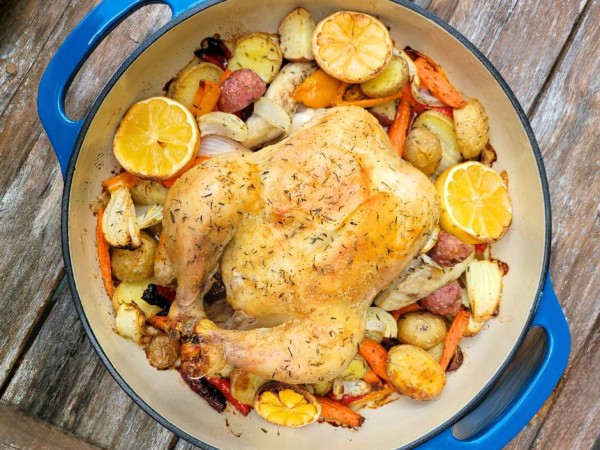 Perfect Roasted Chicken with Spring Vegetables